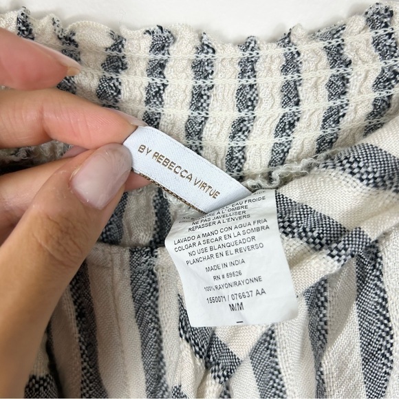 Becca By Rebecca Virtue Gateway Cover-up Swim Pant Wide Split Leg Gray Stripe M - Picture 4 of 10